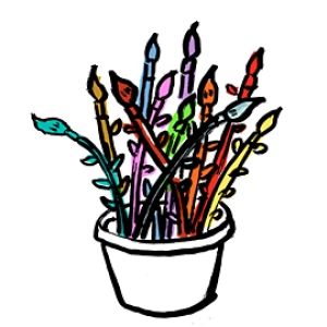 Colorful brushes- painting workshop for kids
